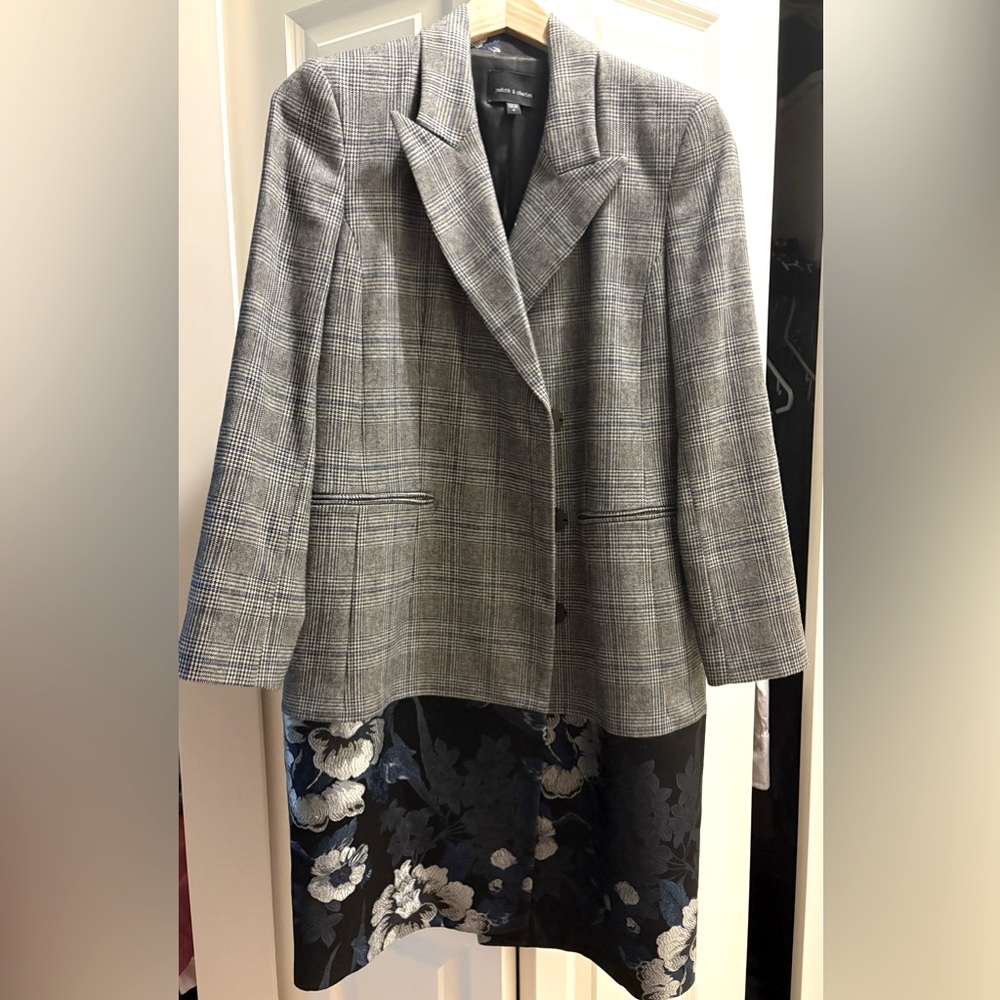 Navy & Gray Plaid Blazer